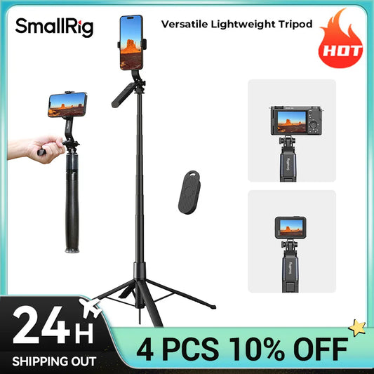 SmallRig Versatile Tripod for Videoing Live Streaming Vlogging, Lightweight Tripod for Outdoor Shooting Phone Camera Suitable