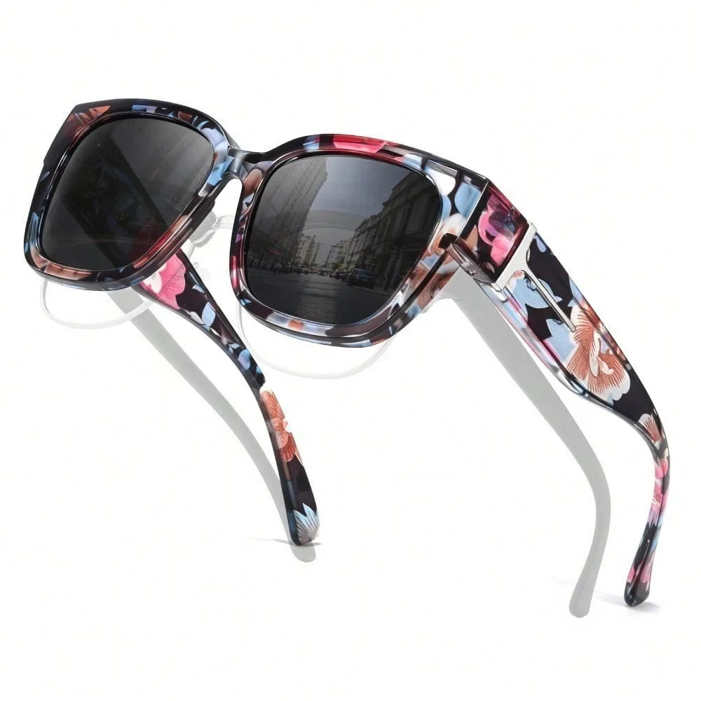 Coolear Fit Over Sunglasses Mens Womens Polarised, Wear Over Glasses Sunglasses Ladies Sun Spectacles for Driving Walking Sport UV400 Protection