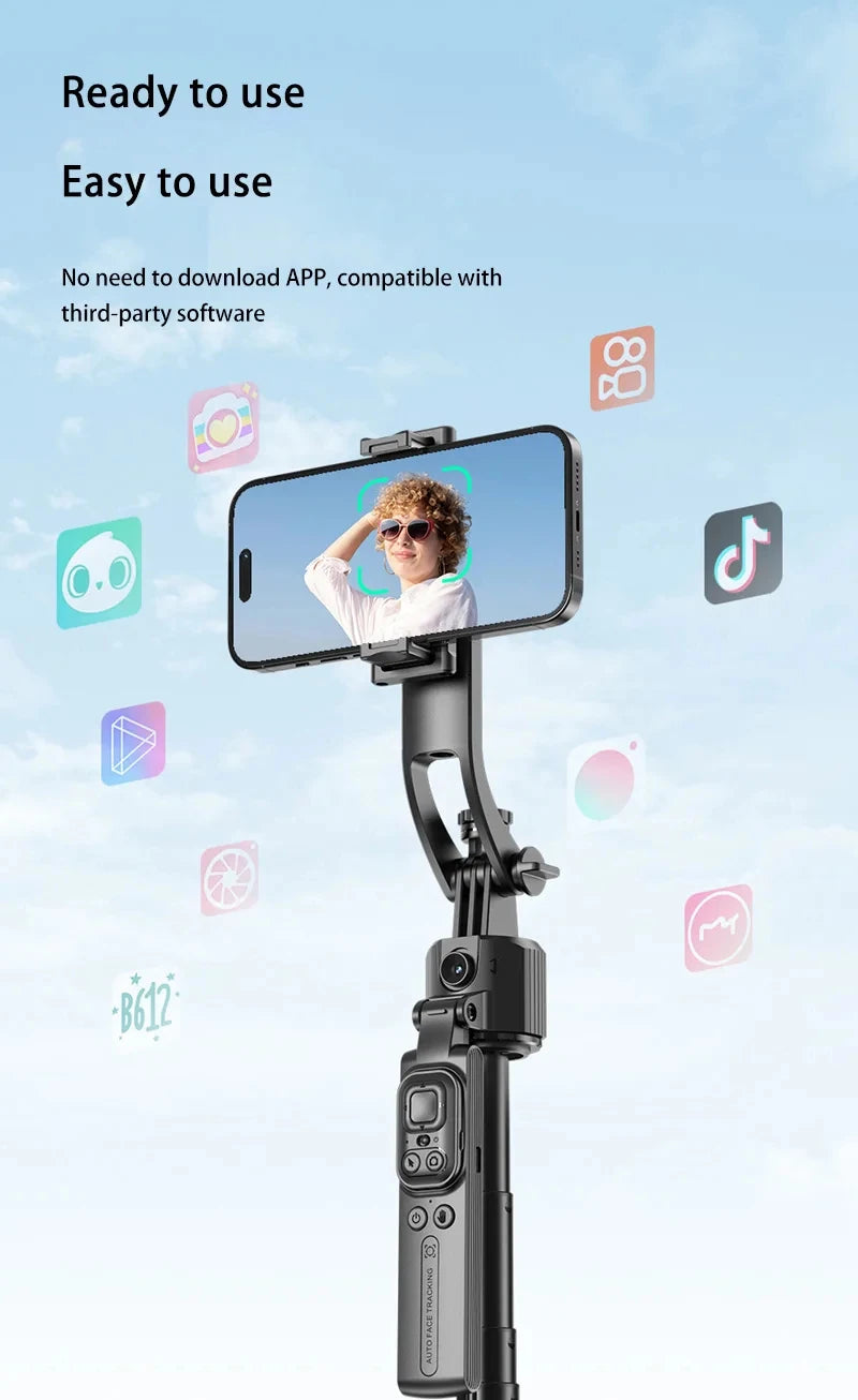 C17 Selfie Stick Intelligent Ai Mobile Follow-Up Anti Shake Retractable Pan Tilt Automatic Camera Tool Phone Holder