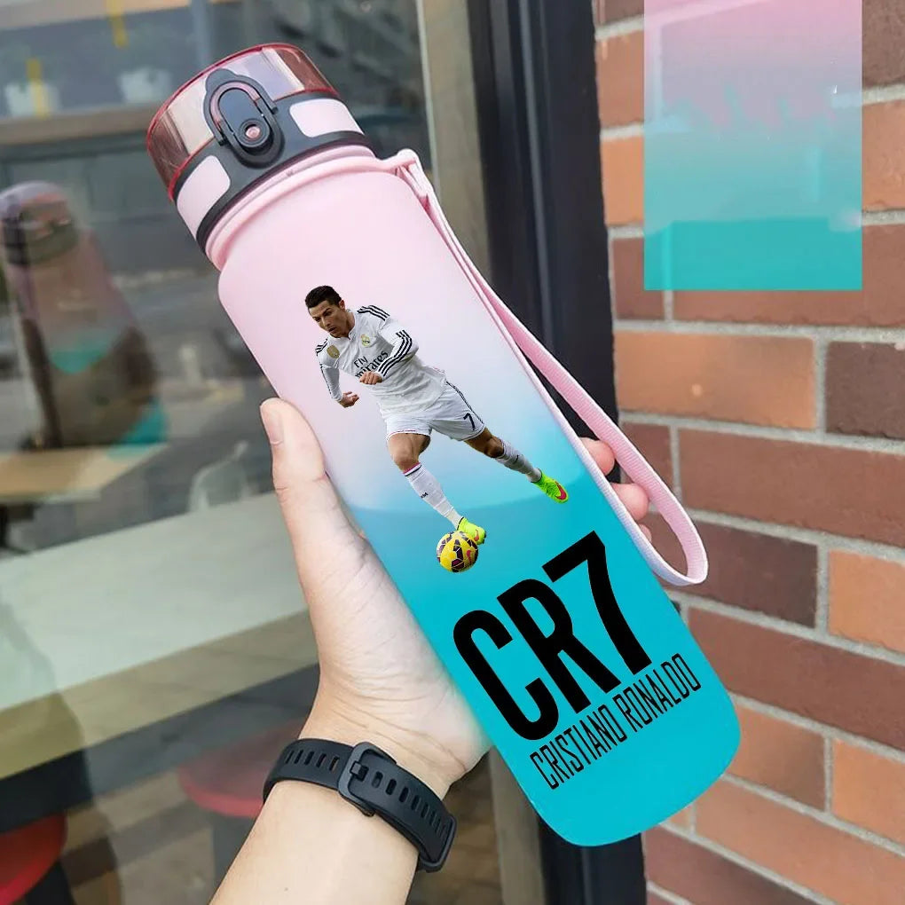 Cristiano Ronaldo Sports Water Bottle Leak Proof Colorful Plastic Cup Drinking Outdoor Travel Portable Gym Fitness Jugs gift