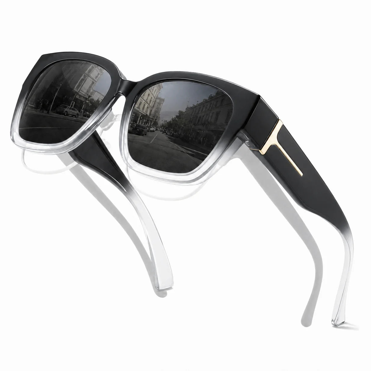 Coolear Fit Over Sunglasses Mens Womens Polarised, Wear Over Glasses Sunglasses Ladies Sun Spectacles for Driving Walking Sport UV400 Protection