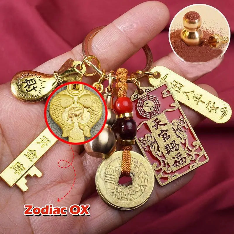 Chinese Zodiac Blessing Keychain 2026 New Year Gifts for Friends Lucky Charm for Car Keys Bags Valentine's Day Birthday Gift