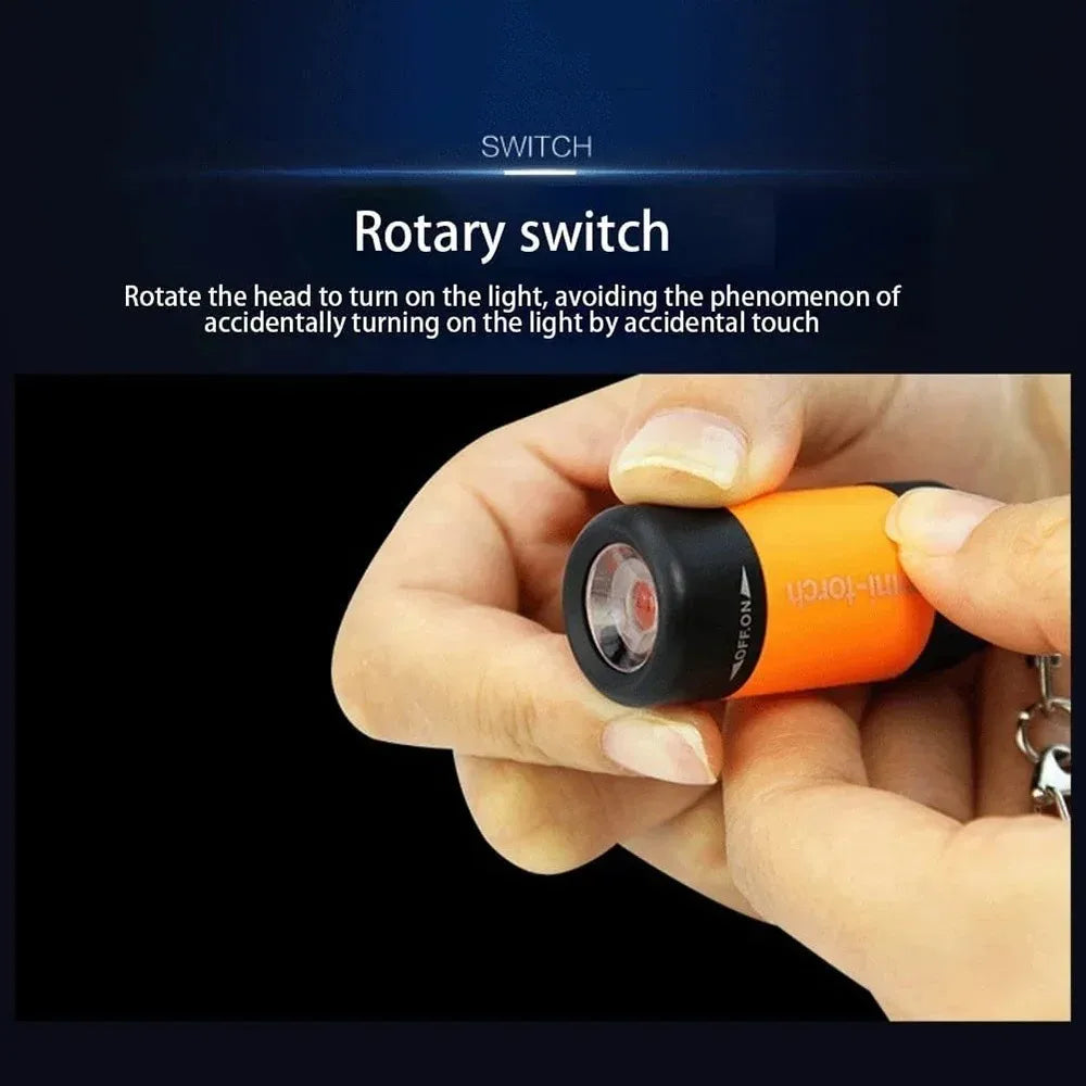 Micro LED Strong Light Pocket Keychain Flashlight USB Rechargeable Waterproof Outdoor Hiking Camping Mini Flashlight Pendant