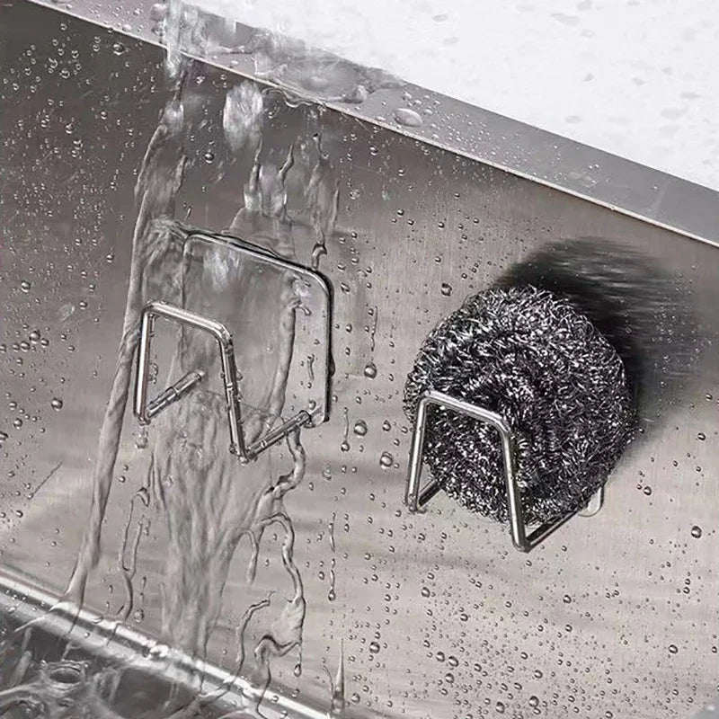 Stainless Steel Sink Sponge Holder – Self-Adhesive Kitchen Sink Rack
