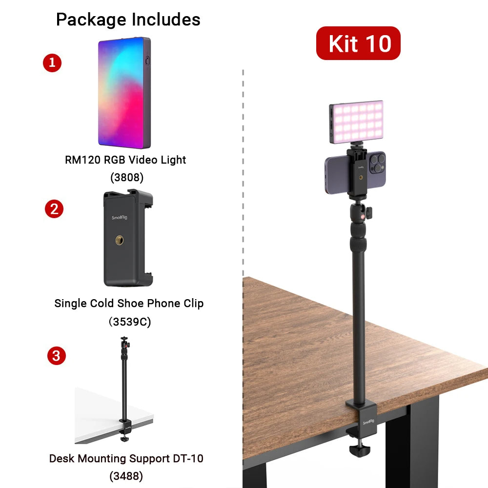 SmallRig RM120 Long-Battery-Life RGB Video Light Universal RGB Camera Light Portable Full Colors All-Metal Light for TikTok 3808