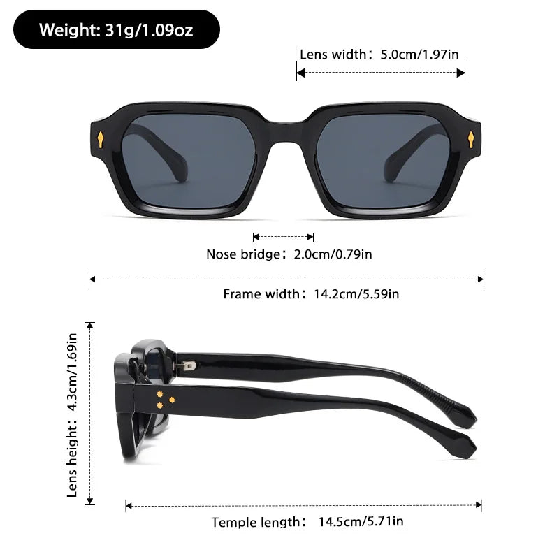 UVLAIK  2026 New Sunglasses Men Classic Retro Brand Designer Sunglass Irregular Thick Frame Women INS Fashion Sun Glasses UV400