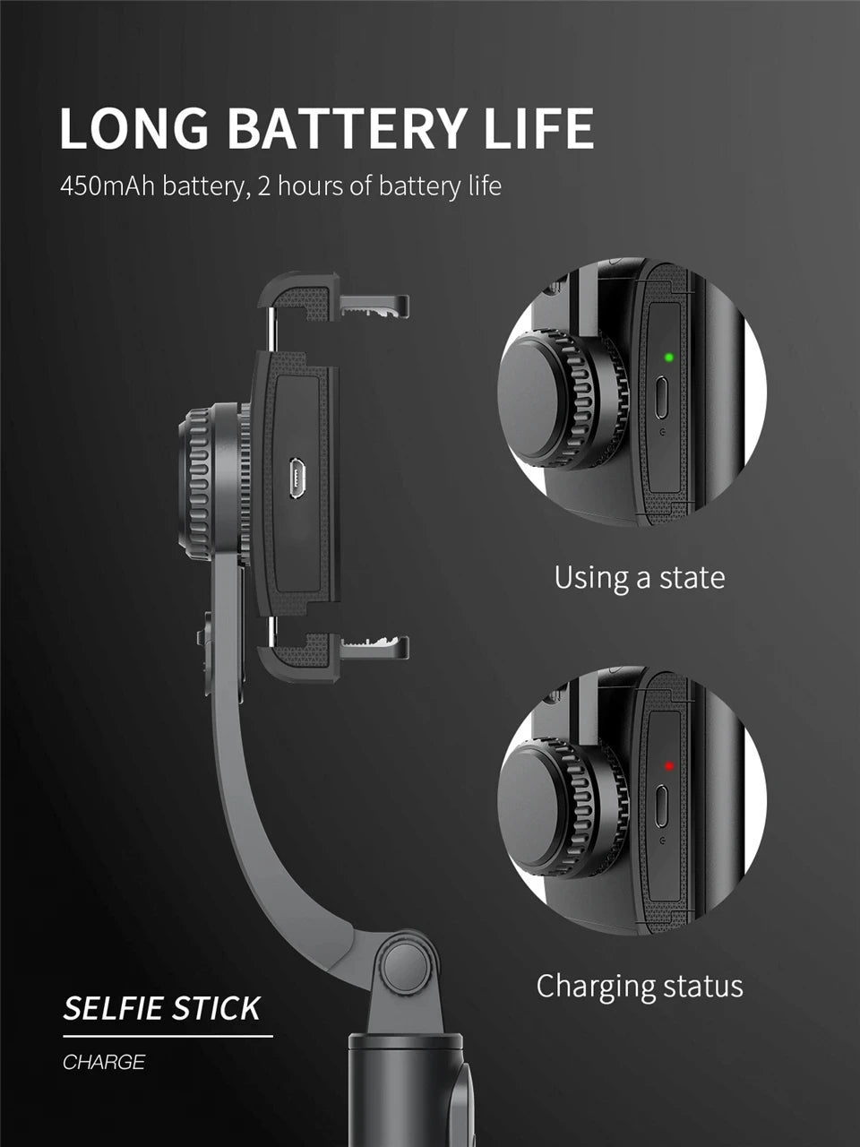 BSLIUFANG NEW mini 360 Rotation Following Shooting Mode Stabilizer Gimbal For Smartphone Live Photography Selfie Stick Tripod