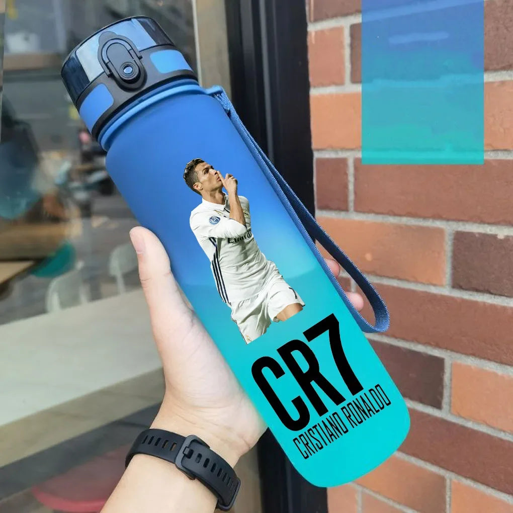 Cristiano Ronaldo Sports Water Bottle Leak Proof Colorful Plastic Cup Drinking Outdoor Travel Portable Gym Fitness Jugs gift