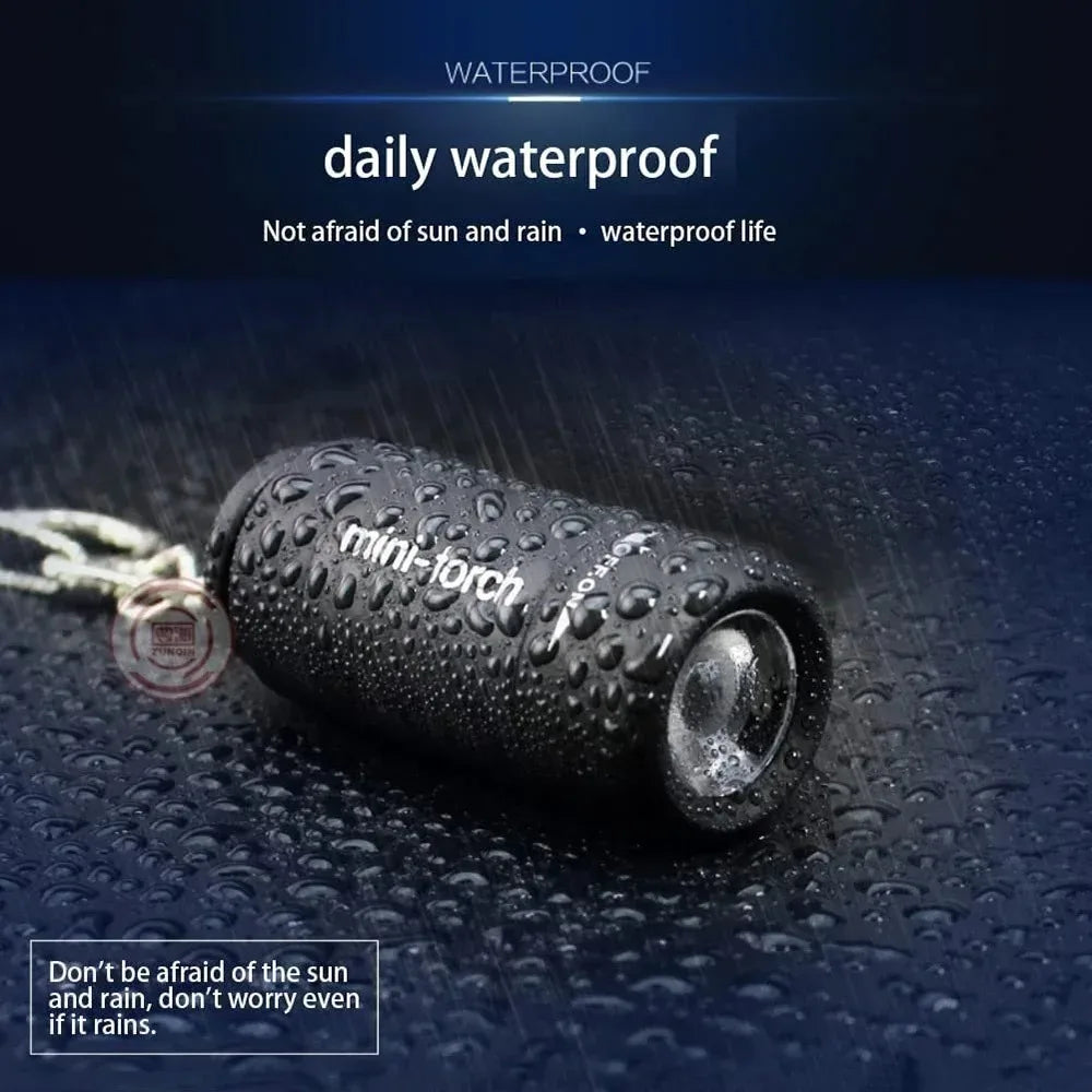 Micro LED Strong Light Pocket Keychain Flashlight USB Rechargeable Waterproof Outdoor Hiking Camping Mini Flashlight Pendant