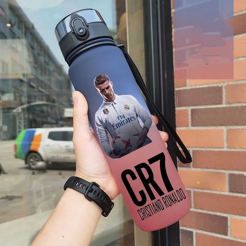 Cristiano Ronaldo Sports Water Bottle Leak Proof Colorful Plastic Cup Drinking Outdoor Travel Portable Gym Fitness Jugs gift