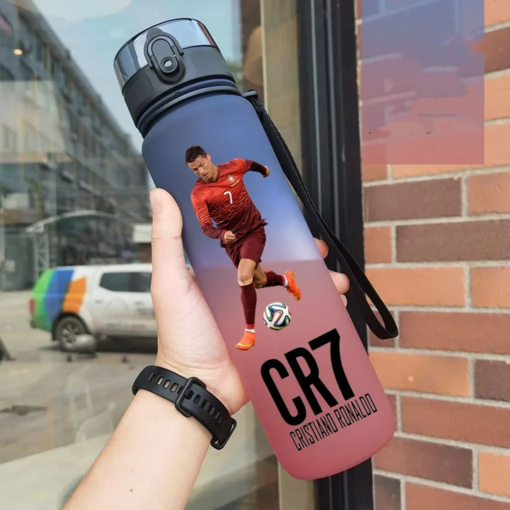 Cristiano Ronaldo Sports Water Bottle Leak Proof Colorful Plastic Cup Drinking Outdoor Travel Portable Gym Fitness Jugs gift
