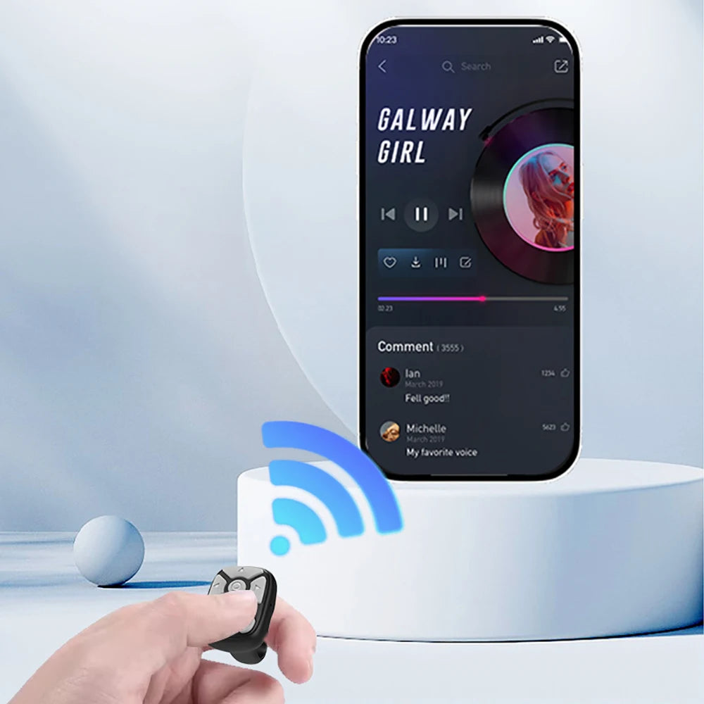 Blutooth Remote Control Scrolling Ring Finger for Tiktok Remote Mobile Phone Video Remote Control Selfie Stick Camera Controller