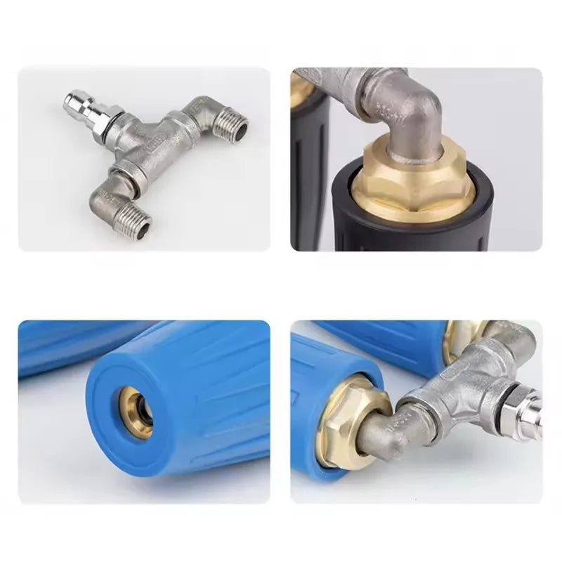 Dual Turbo Nozzle Pressure Washer, 360°Rotating Turbo Nozzle with 1/4Inch Quick Connector and 7Pcs Pressure Washer Tips