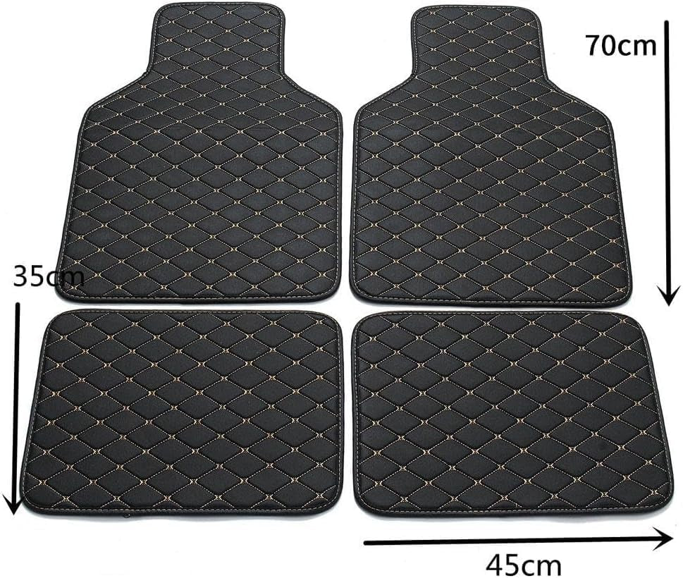 4 PCS Car Floor Mats for Kia Niro Hybrid 2022 2023 2024+, Leather Auto Carpet All Weather Waterproof Non-Slip Carpet Floor Matts Interior Accessories,G Black Red
