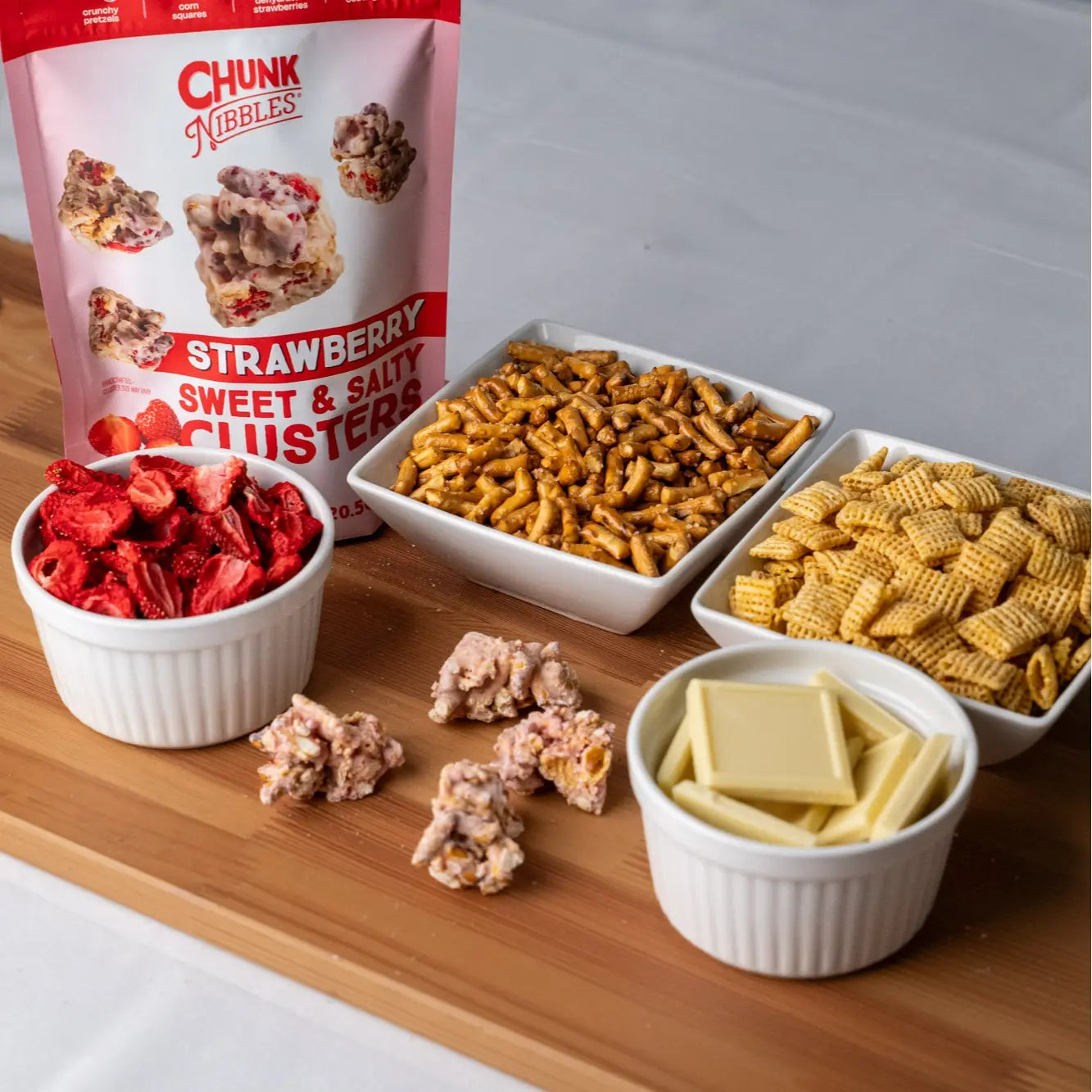 Chunk Nibbles Strawberry Snack Clusters | 3 Pack | 4.25Oz Bags | Sweet & Salty Cluster Bites