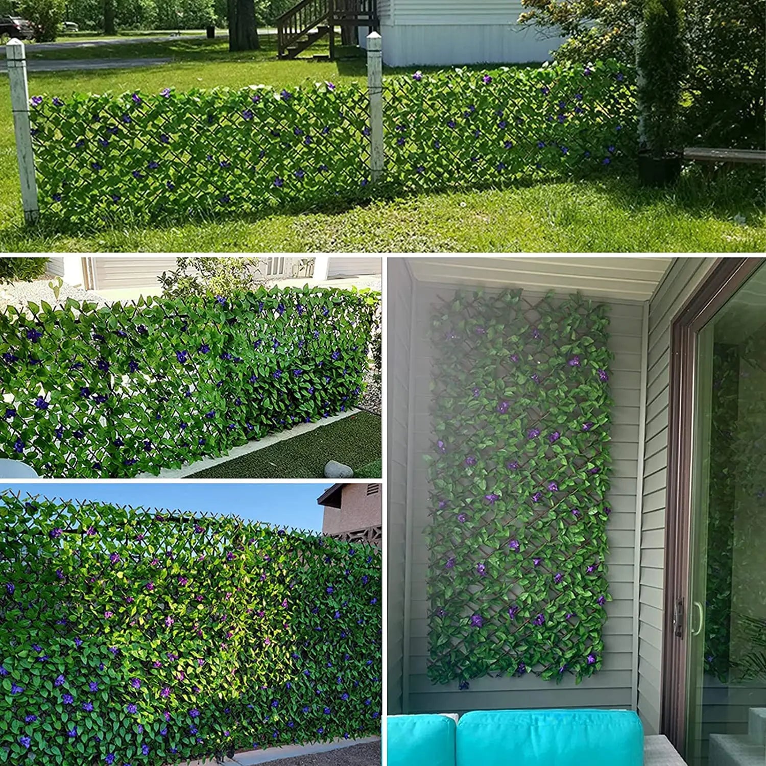 1PC Expandable Privacy Screen Fencing for Balcony & Garden Artificial Ivy Wall Decor Outdoor Stylish Garden Background Decor