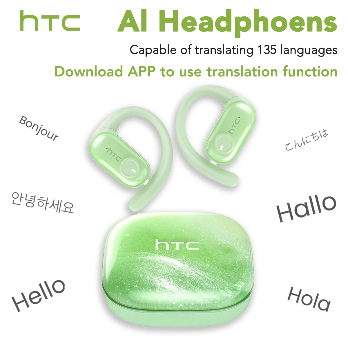 NE10 Bluetooth Earphone Luminous Quicksand Headphones Sport Wireless Headphones Comfort HD Bass AI Translator Earbuds