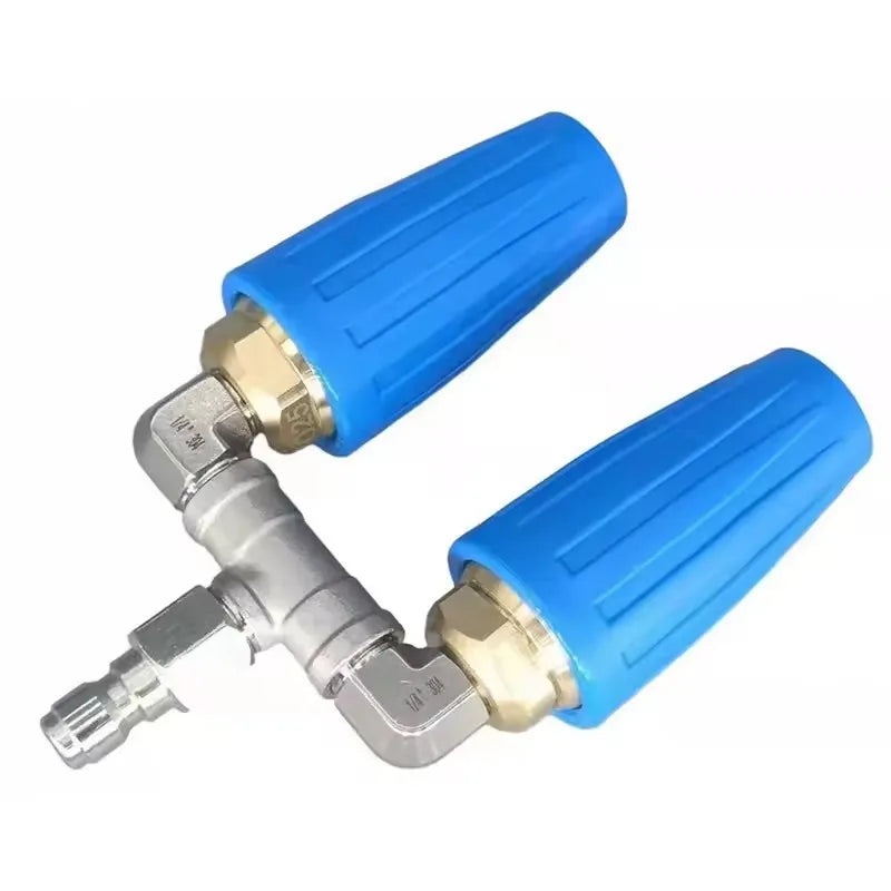 Dual Turbo Nozzle Pressure Washer, 360°Rotating Turbo Nozzle with 1/4Inch Quick Connector and 7Pcs Pressure Washer Tips