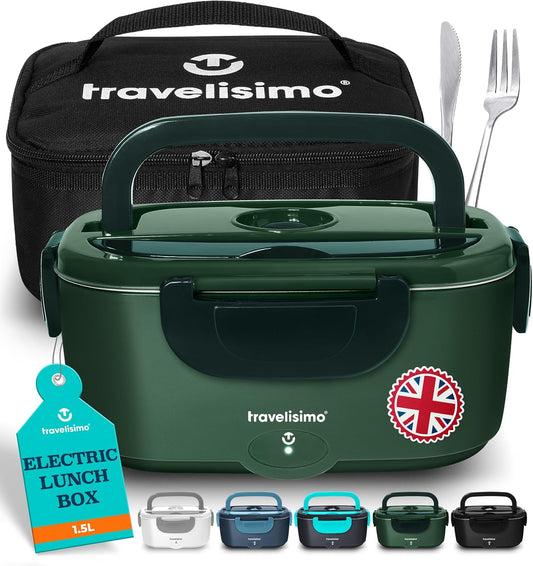 Heated Lunch Box 100W Electric Lunch Box Food Heater 1.5L Self Heating Lunchbox for Travel & Office, 12V/24V/230V Heated Lunch Boxes for Adults Stainless Steel Car Electric Lunchbox