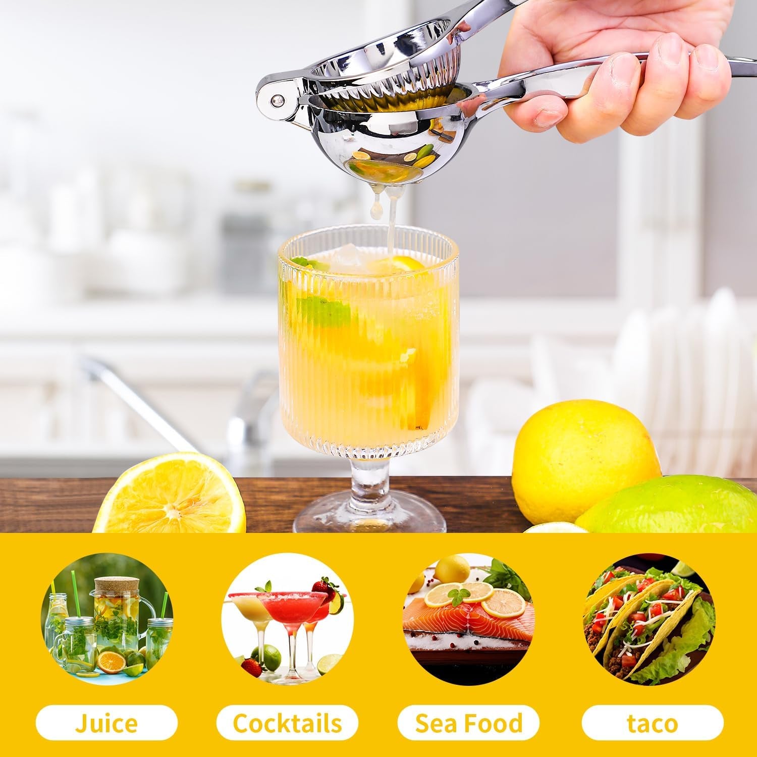 Lemon Squeezer, Heavy Duty Manual Citrus Juicer for Lemons & Limes