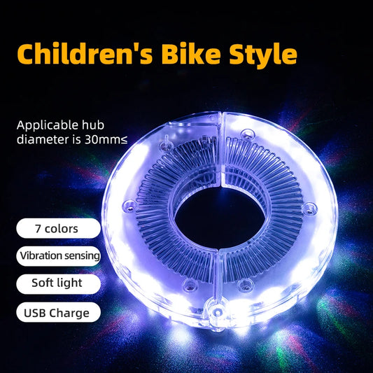 Bicycle Wheel Light Smart LED Light 1PCS Warning Light 7 Colors MTB Bike Light Vibration Sensing Light Bike Accessories