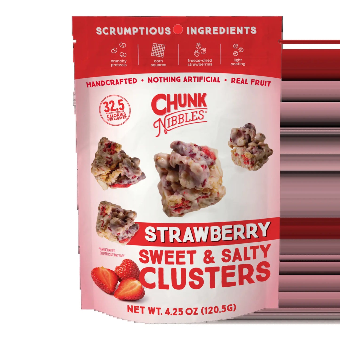 Chunk Nibbles Strawberry Snack Clusters | 3 Pack | 4.25Oz Bags | Sweet & Salty Cluster Bites