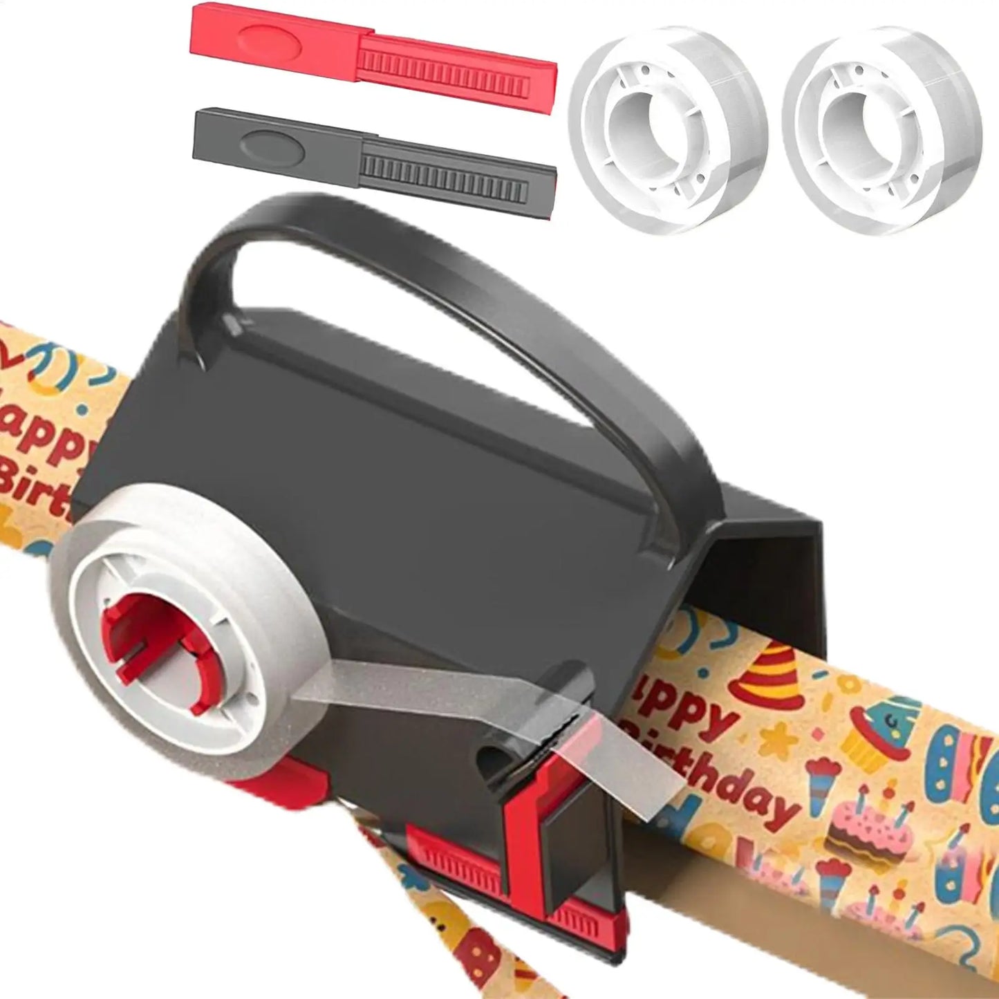 Paper Roll Cutter Roll Paper Cutter with Handle Christmas Wrapping Gadget for Student Teacher Sticker Package Film Mail