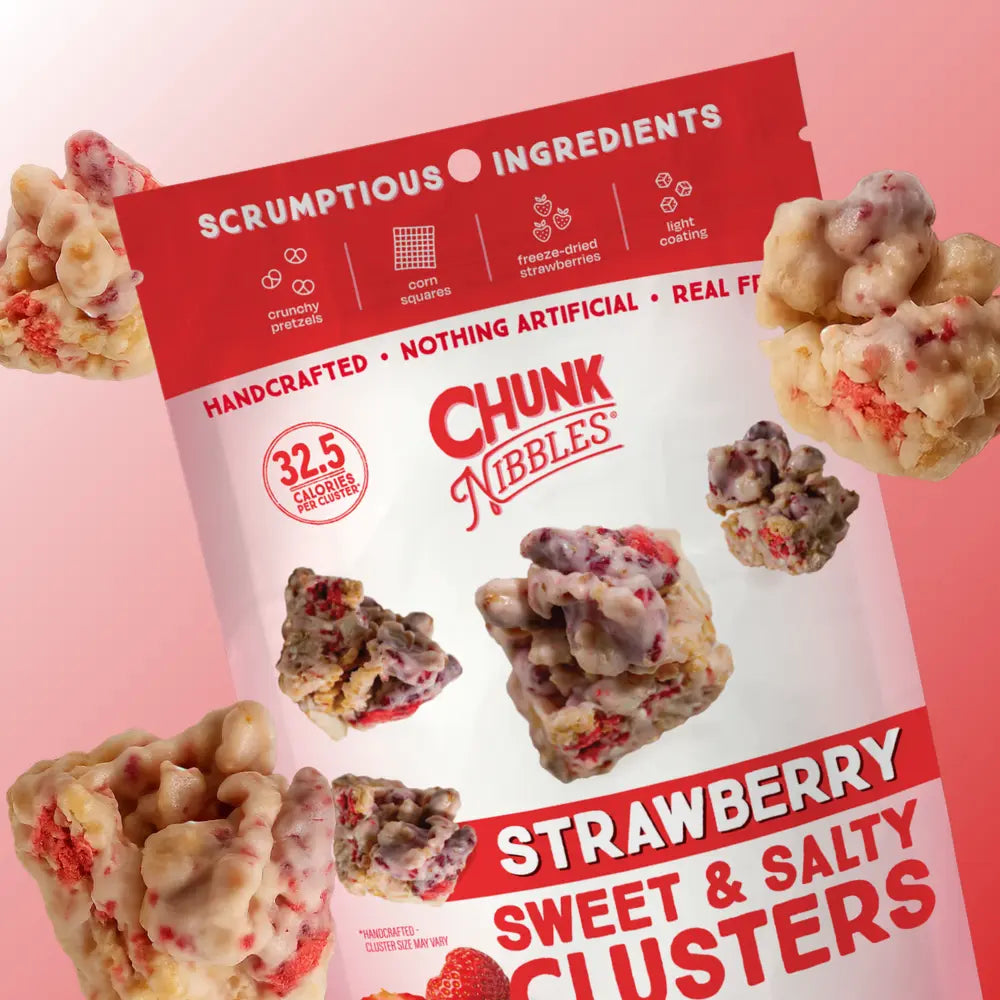Chunk Nibbles Strawberry Snack Clusters | 3 Pack | 4.25Oz Bags | Sweet & Salty Cluster Bites