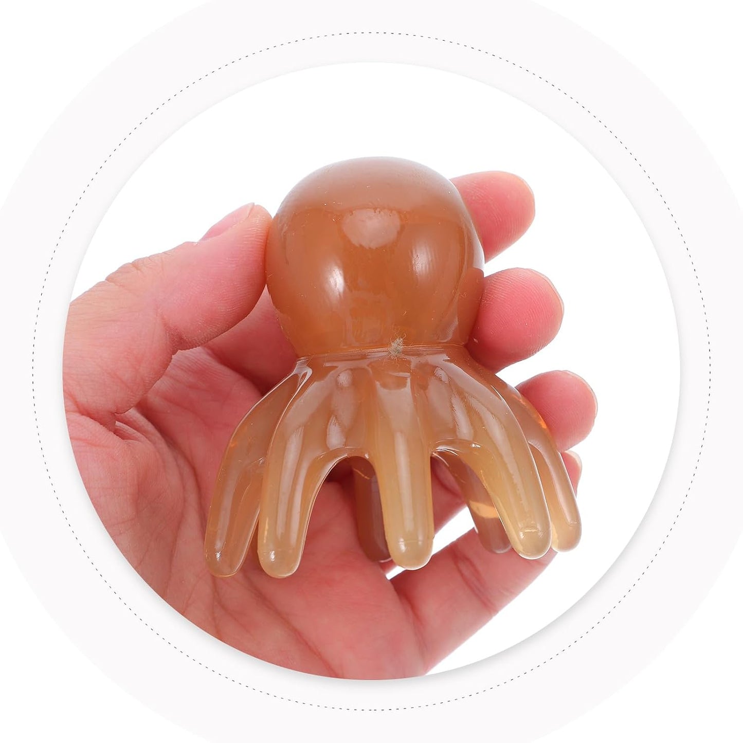 Head Massage Comb Octopus Scalp Massager 7.5Cm Compact Portable Tool Jade-Like Texture for Spa Hair Care and Acupressure Massage