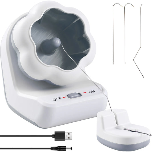 Electric Bead Spinner with Base Automatically Clay Bead Spinner with 2 Needles Fast Beading Spinner Machine for Jewelry Making